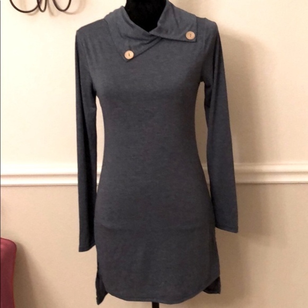 🌺 Long sleeve casual gray dress Size S